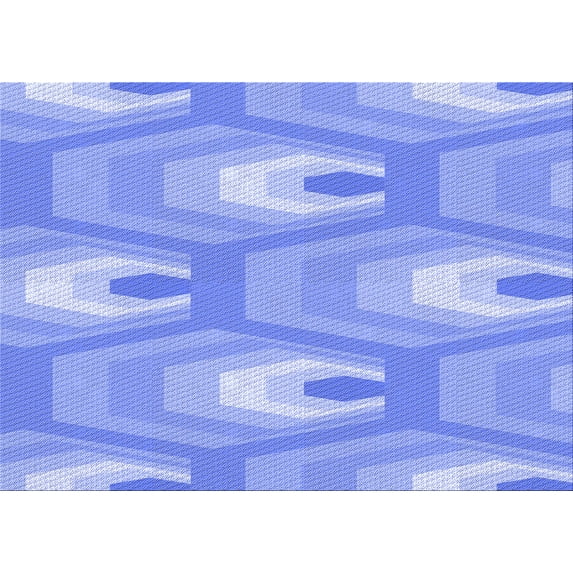 Ahgly Company Indoor Rectangle Patterned Light Slate Blue Area Rugs, 7' x 9'