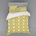 thumbnail image 2 of Geometric Duvet Cover Set, Triangles with Stripes Angular Shapes Abstract Modern Design Creative Mosaic, Bedding Set with Shams and Fitted Sheet, 3 Sizes, by Ambesonne, 2 of 3
