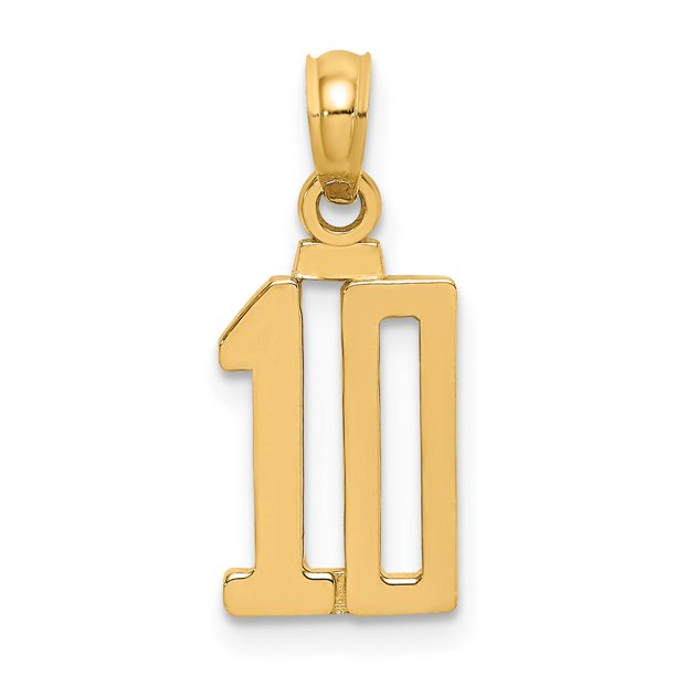 Venture Collections 14K Yellow Gold Polished Block Style Number '10