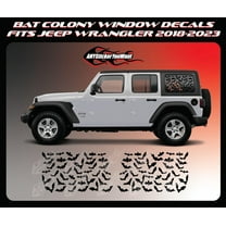 Bat Colony Window Decals Compatible with and Fits Jeep Wrangler 2018-2023 - Set of Two