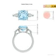 thumbnail image 5 of ANGARA Natural Cushion 2.7 ct Aquamarine & Diamond 3 Stone Engagement Ring in 925 Sterling Silver for Women (Size-9mm) | March Birthstone, Anniversary Jewelry Gift for Women | Natural Aquamarine Ring, 5 of 9