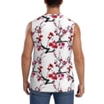 thumbnail image 4 of Kdxio Cherry Blossoms for Men's Muscle T-shirt,Sleeveless for Workout Running Athletic Gym Lounge Casual, 4 of 7