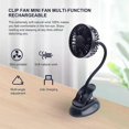 thumbnail image 5 of Portable Mini Clip Stroller Fan 3 Speeds Settings Flexible Bendable Usb Rechargeable Battery Operated Quiet Desk Fan For Home Of, 5 of 5