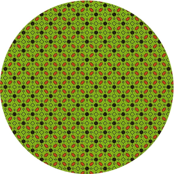 Ahgly Company Machine Washable Indoor Round Transitional Dark Bronze Brown Area Rugs, 7' Round