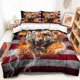 thumbnail image 3 of Juego de Funda Nórdica King Size para Niños,Ropa de Cama Retro American Flag Fire Wildlife, 3 of 8