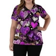 thumbnail image 5 of Garbnen Valentines Scrubs Plus Size Love Heart Pattern Short Sleeve V Neck Workwear Women with Pocket Stretch Uniforms Scrubs for Women S-5XL, 5 of 5