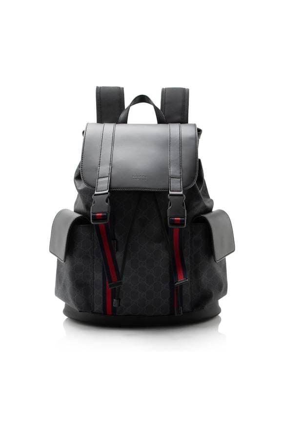 Pre-Owned Gucci GG Supreme Medium Flap Backpack