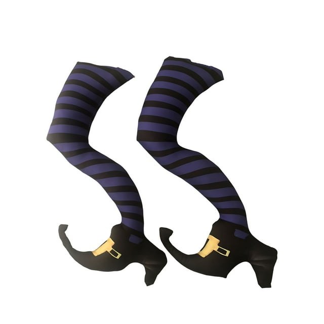 Halloween Witch Legs Decoration Outdoor Yard Decor Pair with Weather-Resistant Design for Front Porch or Backyard