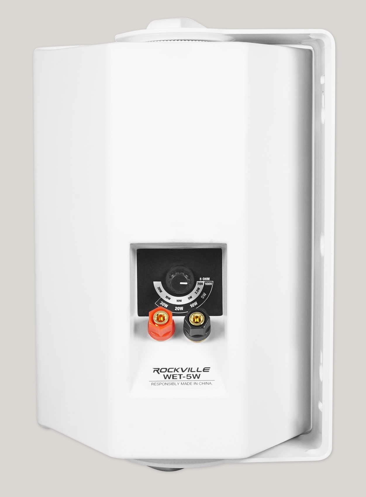 White Rockville WET-5W 70V 5.25" IPX55 Commercial Indoor/Outdoor Wall Speaker 