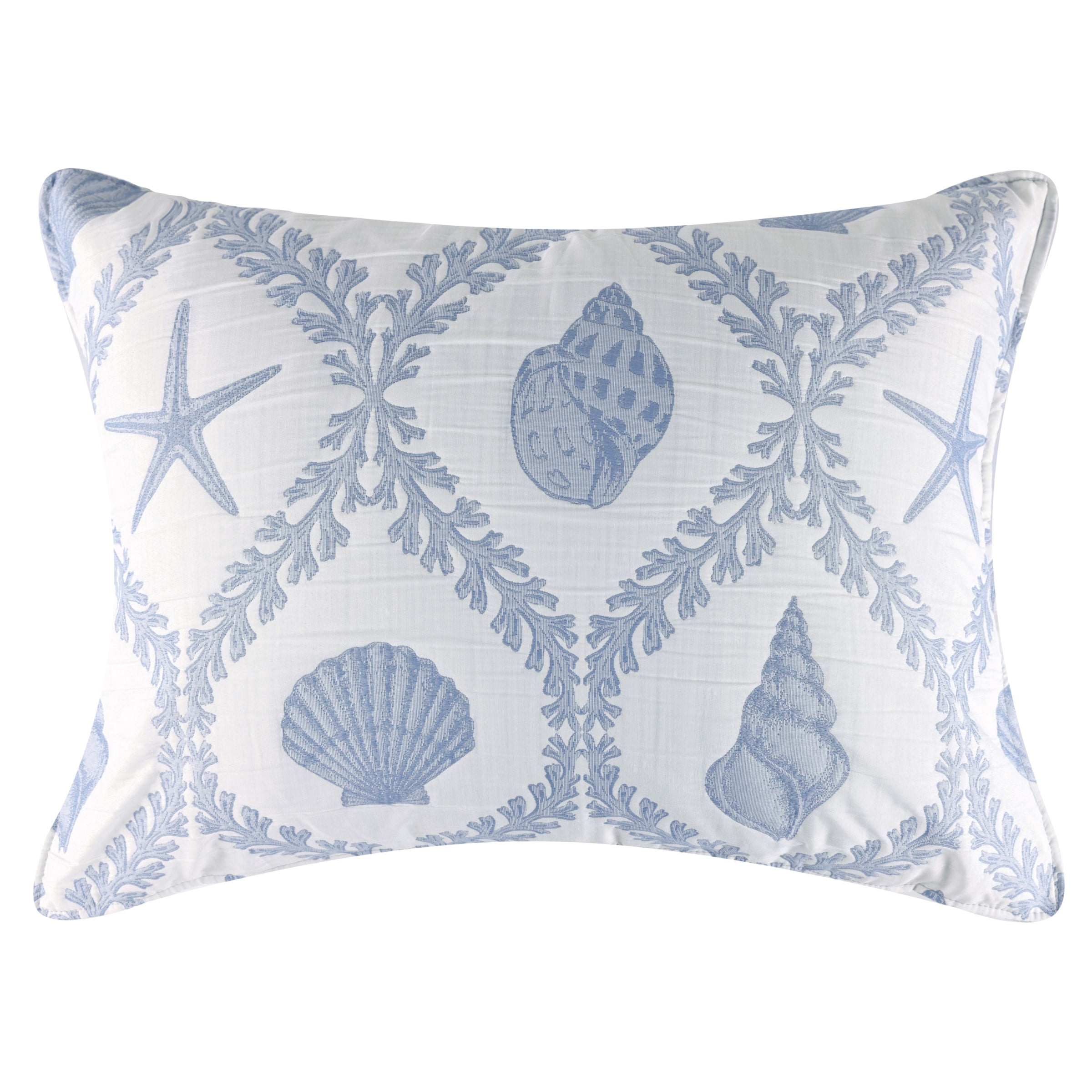 Greenland Home Fashions Laguna Woven Matelasse Pillow Sham, King 20" x 36", Adult