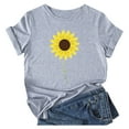 thumbnail image 1 of Hauts d'Été pour Femmes 2023 T-Shirt Décontracté Ample à Col Rond Imprimé à Manches Courtes, 1 of 5
