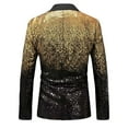 thumbnail image 3 of ZUKMRJPC Mens Stylish Sequin Suit Jacket Two Color Conversion One Button Slim Fit Dress Suit Jacket Fashion Wedding Party Prom Festival Sport Coat, 3 of 4