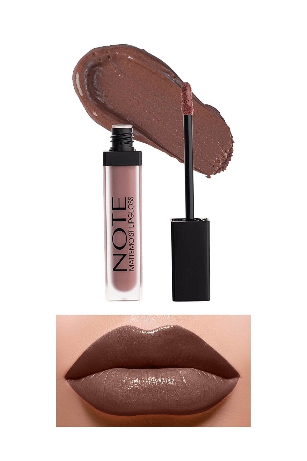 Note Cosmetics Mattemoist Lipgloss Semi Matte Satin Finish Liquid Lipstick-412 Forever Nude