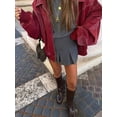 thumbnail image 2 of Osfvolr Women'S Faux Leather Motorcycle Jacket Oversized Zip Up Winter Coat Outerwear Fall Fashion Clothes Red S, 2 of 8