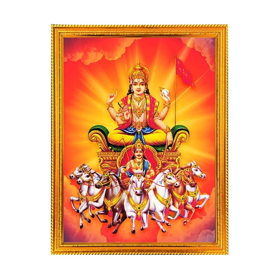 Surya Dev-Religious God Photo Frame for Home & Pooja Room Decor