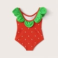 thumbnail image 5 of Gubotare Kids Girl Bathing Suits Infant Bathing Suit Baby Girl Swimsuit Infant Bathing Suit Swimwear Sleeveless Bikini Tankini Toddler Girl One-Piece Swimsuit 3 6 Months (Red,3-6 Months), 5 of 5