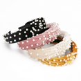 thumbnail image 4 of 4 diademas de perlas para mujer, diadema con cuentas, antideslizante, con nudo superior ancho, diadema negra, blanca, rosa y dorada con perlas, accesorios para el cabello, 4 of 5