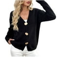 thumbnail image 1 of HAiming Womens Cardigan V Neck Button down Long Sleeve Solid Color Casual Coat Fall Winter Trendy Clothes, 1 of 9