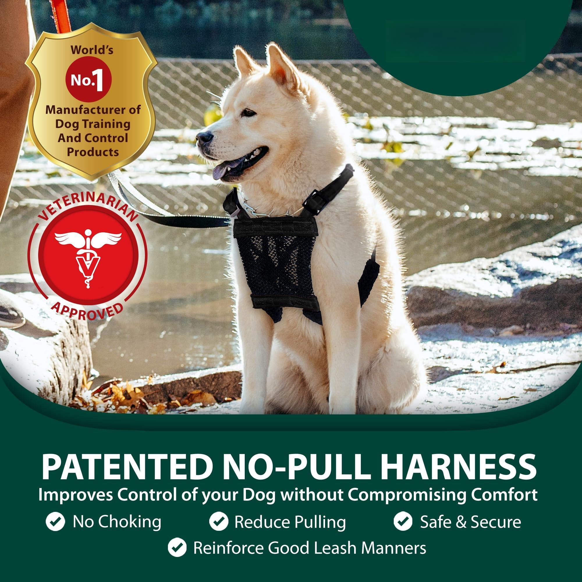 No Pull Dog Harness  Durable Nylon Mesh For Large Dogs Choke Design Padded Restraint Sleeves Adjustable Fit Easy On/off Large/xl Extra Breeds Black