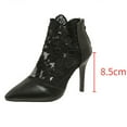 thumbnail image 6 of Aueoeo Pointed Toe Shoes For Women Mesh Breathable Shoes Thin High Heels Sandals Flower Lace Dressy Sandals With Back Zipper, 6 of 9