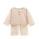 thumbnail image 1 of Odeerbi 6M-13Y Niños Niñas Verano Algodón Pijamas Manga Larga Tops Pantalones Conjunto Suave Floral Imprimir Sleepwear Ligero Transpirable Pijama Set, 1 of 3