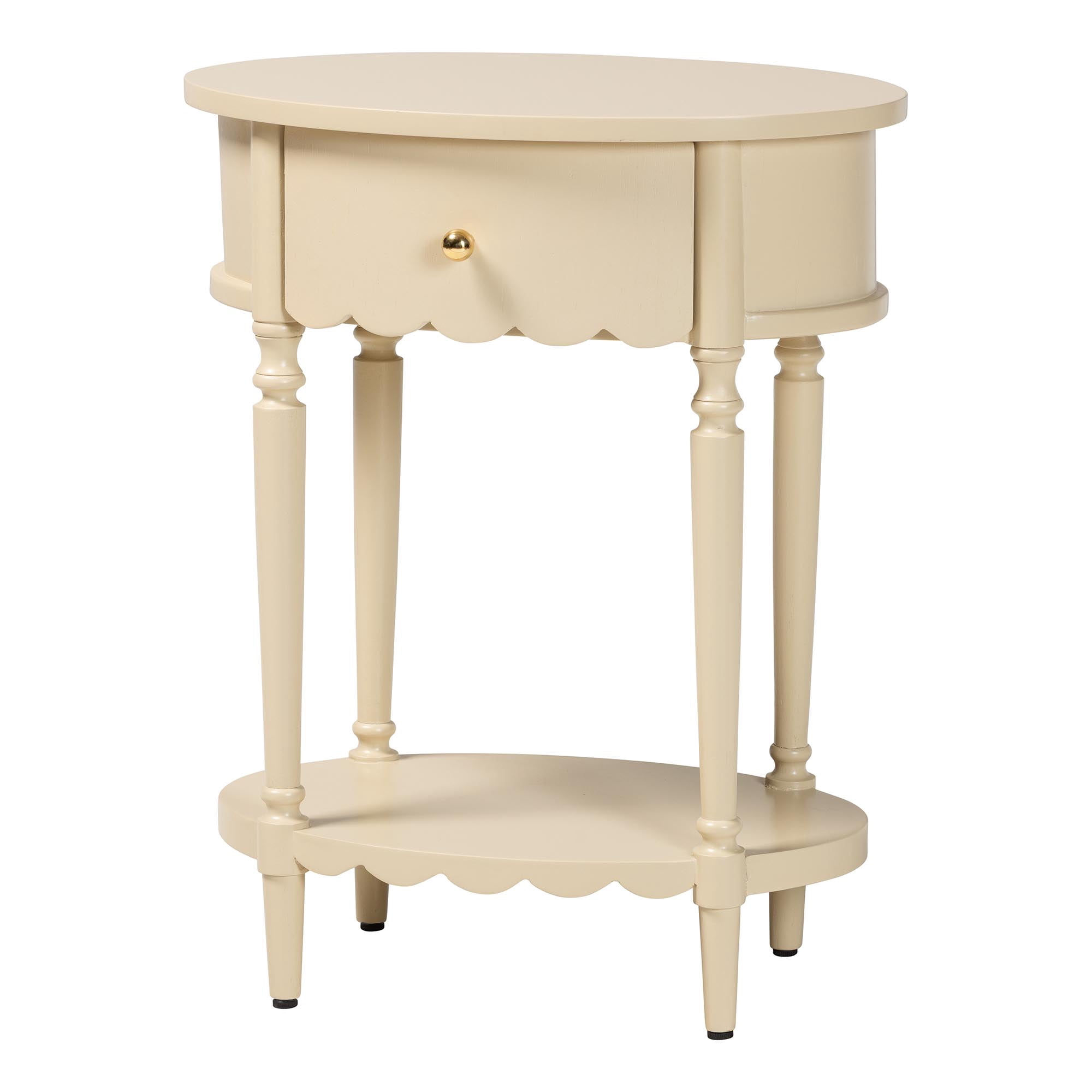 bali & pari Liba Farmhouse End Table, 1-Drawer, Biscotti Beige