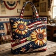thumbnail image 2 of HaiXin Hub Vintage Quilted Tote Bag, USA 250th Anniversary Patriotic Handbag for Women, Independence Day Commute Shopping Bag, 2 of 4