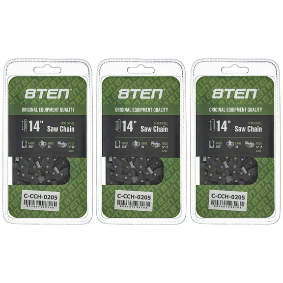 Semi Chisel Chainsaw Chain 14 inch .050 3/8 LP 50DL for Stihl MS 170 180 3 Pack 810-CCC2427H