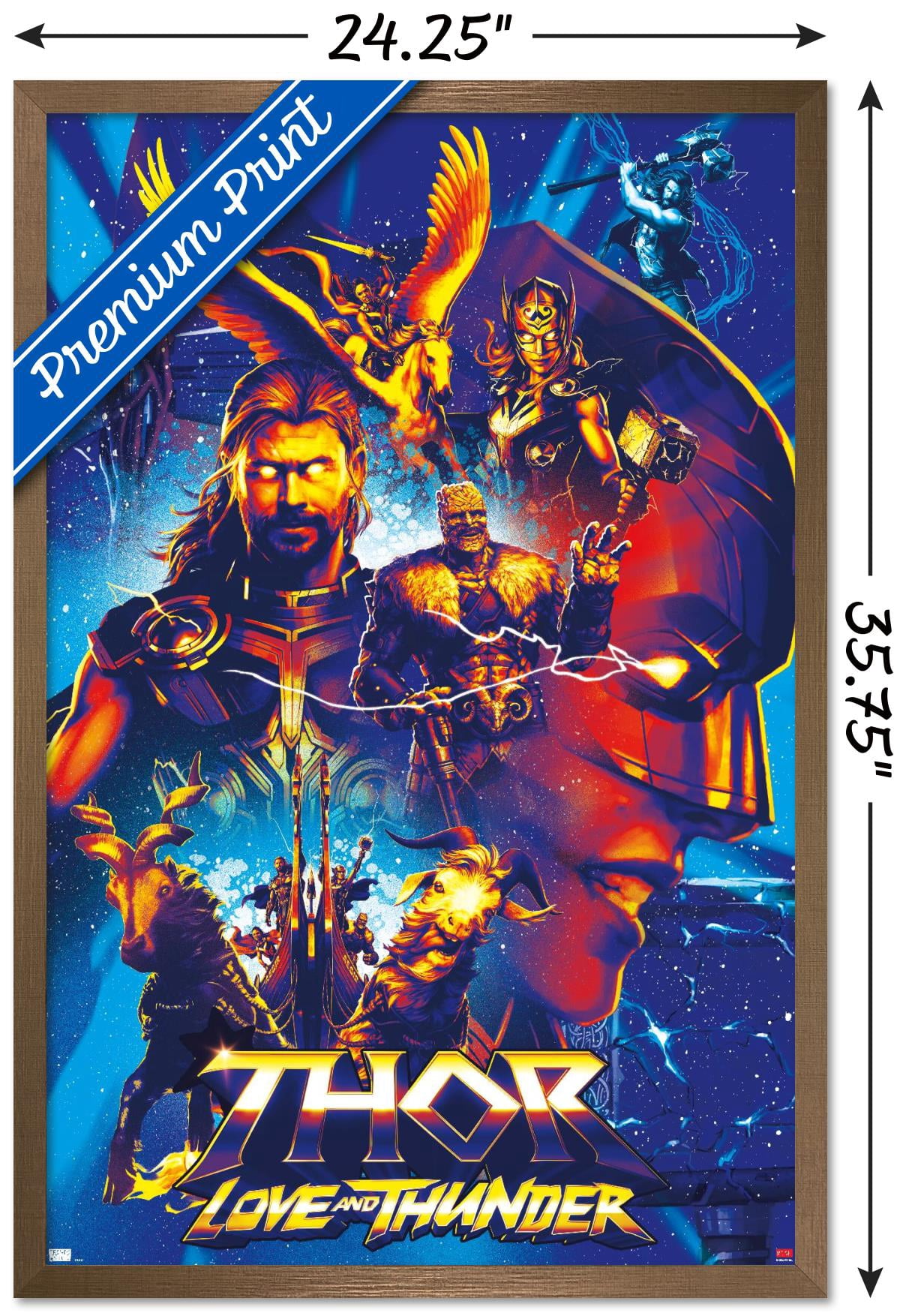 Marvel Thor: Love and Thunder - Group Wall Poster, 22.375" x 34" Framed