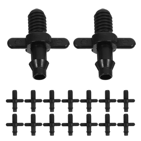 OULII 100Pcs Drip Irrigation Hose Connectors Black PP Material for Garden Vegetable Flower Bed Irrigation System