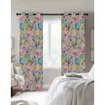 thumbnail image 4 of Easter Blackout Curtains for Bedroom Living Room Darkening Curtains 54 Inch Long Spring Colorful Eggs Bunny Flower Plant Beige Short Curtain for Small Window Treatment Grommet Drapes 42"x54"x2, 4 of 9