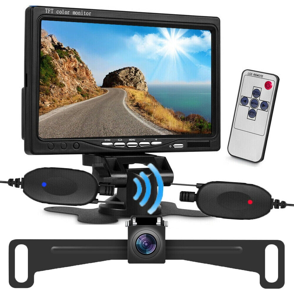 Bileeko Truck RV Monitor Backup Camera Kit 7" HD Monitor + Wireless