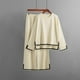 thumbnail image 3 of Pantalones Camisas tipo jersey para mujer y pantalón palazzo Conjuntos de punto de 2 piezas Traje para casa (Beige S) Kuymtek Beige T S para Mujer, 3 of 6
