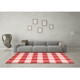 thumbnail image 3 of Ahgly Company Indoor Square Checkered Red Modern Area Rugs, 3' Square, 3 of 4