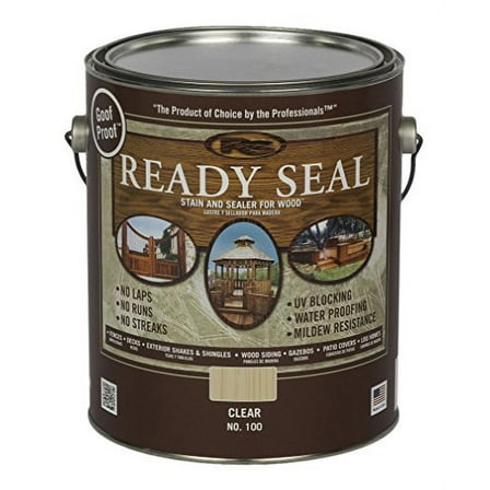 Ready Seal 100 Clear, 1-Gallon Exterior Wood Stain and Sealer, 1 gallon (Packaging may vary)