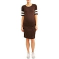 thumbnail image 2 of Maternity Striped Sleeve Body Con Midi Dress, 2 of 4