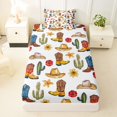 thumbnail image 3 of Homewish Cowboy Boots Twin Sheets,Vintage Sunflower Cactus Bedding,Brown Navy,3-Piece,1 Fitted Sheet and 1 Pillowcase, 3 of 6