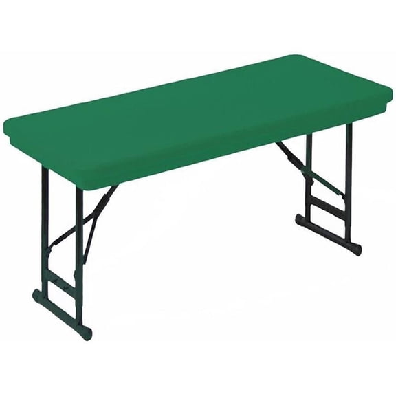 Correll 17-27" Adjustable Height Heavy Duty Blow-Molded Folding Table in Green