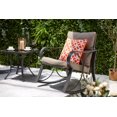 thumbnail image 3 of KINWELL 3-Piece Steel Outdoor Patio Bistro Set with Brown Olefin Cushion, Outdoor Rocking Chairs Set with Table, 3 of 7