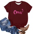 thumbnail image 4 of Camiseta de Manga Corta de Cuello Redondo con Impresión de la Carta para las Mujeres, Casual Diario Y Top de Fiesta, 4 of 4