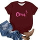 thumbnail image 3 of Camiseta de Manga Corta de Cuello Redondo con Impresión de la Carta para las Mujeres, Casual Diario Y Top de Fiesta, 3 of 4