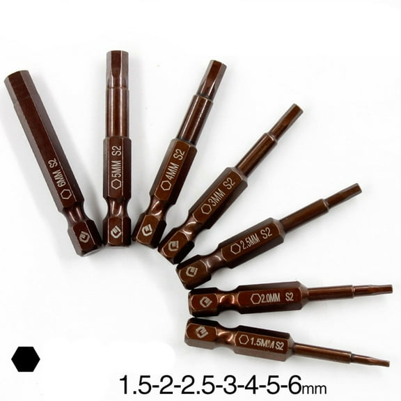 1Pc 50Mm Length Hex Screwdriver Bit 1/4 Hex Shank Magnetic Head Screw Driver H1.5-H6 Nut Driver Hexagon Screwdriver Hand Tool H1.5 Smile Home