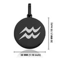 thumbnail image 2 of Stainless Steel Aquarius Zodiac Sign (Water Bearer) Round Medallion Keychain Circle Ring, 2 of 2