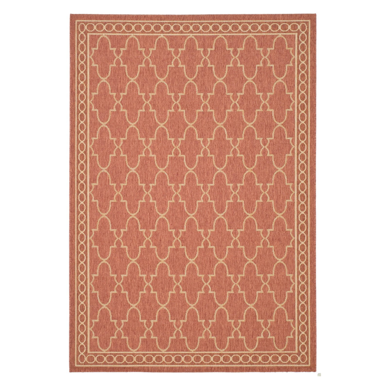 SAFAVIEH Courtyard Jasper Geometric Bordered Indoor/Outdoor Area Rug, 4