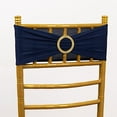 thumbnail image 3 of BalsaCircle 5 Spandex Navy Blue 5x14" Stretchable Chair Sashes with Gold Rhinestone Buckles Party Decorations, 3 of 8