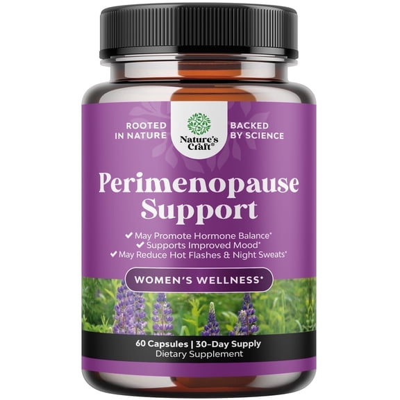 Complete Perimenopause Supplement for Women - Multibenefit Menopause Ease for Women with Maca Root Vitex Berry & Black Cohosh for Hot Flashes Night Sweats Hormone Balance and Mood Support (1 Month)