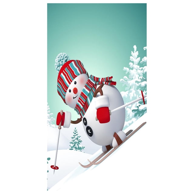 Christmas Door Decorations Indoor Door Sticker Christmas Snowman 3D Sticker Door Sticker Removable