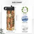 thumbnail image 2 of 18oz Straw Lid Space Bottle 2.9×8.9in Double-Layer Insulated Leak-Proof Bottle Straw Cup Lid Convenient For Carrying Yellow Background With Flowers, 2 of 8