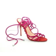 Schutz Glyce Bright Rose Stiletto Heeled Wrap-Tie Closure Sandals (9)
