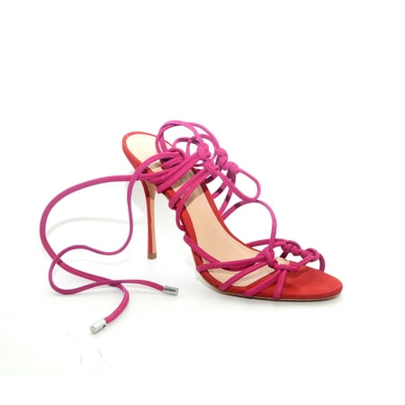 

Schutz Glyce Bright Rose Stiletto Heeled Wrap-Tie Closure Sandals (9)